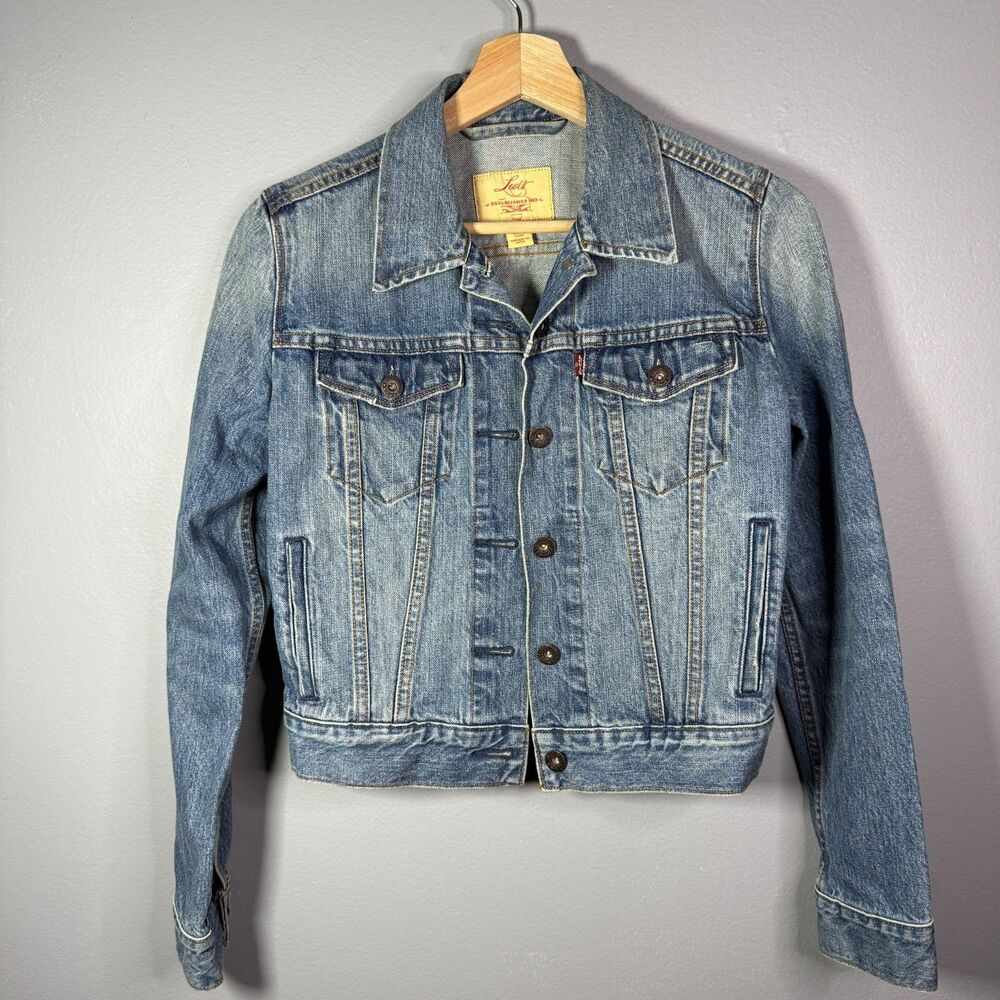 Levi's Women's Denim Trucker Jacket Blue Jean Jacket Original Button Up Size XS